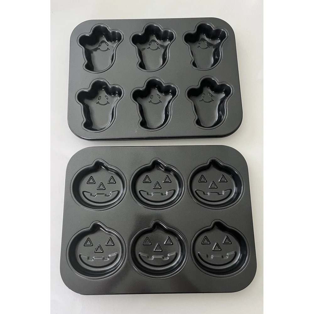 Halloween Baking Pans Molded Ghost Pumpkin Faces Candy Cake Nonstick‎ unbranded